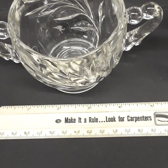 3 pc. bundle of Indiana glass willow oleander & magnolia leaf sugar, creamer set - Picture 9 of 10